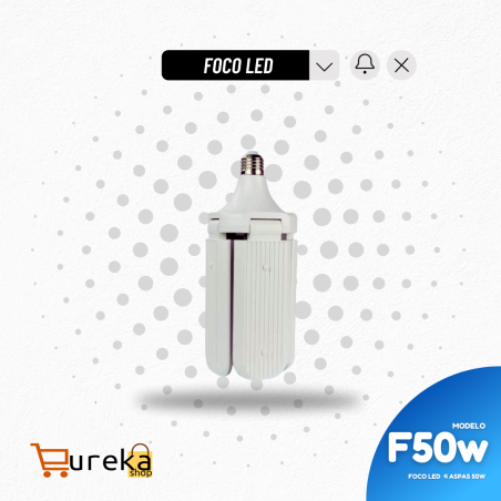 Lampara LED 4 Aspas Biselado 50w